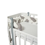 Бампер-косичка Twins Pastel, 3-х прядна, 220 см, сірий (2020-K3-220P-10) - Pampik