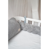 Бампер-косичка Twins Teddy, 3-х прядна, 120 см, сірий (2020-K3T120-10) - Pampik - 3