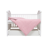 Комплект постільної білизни Twins Comfort Soft, фланель, 3 предмети, пудровий з білим (3010-TS-24) - Pampik - 2