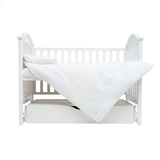 Комплект постільної білизни Twins Muslin, 3 предмети, білий (3031-TM-01) - Pampik - 2