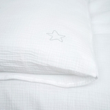 Комплект постільної білизни Twins Muslin, 3 предмети, білий (3031-TM-01) - Pampik - 3