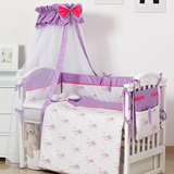 Постільний комплект Twins Modern ІІ Ведмедики, 8 ел., фіолетовий (4028-P-117) - Pampik