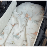 Набір в коляску Twins Bear Forest: плед, подушка, простирадло на резинці, муслін, білий (1489-TMB-1014) - Pampik - 2