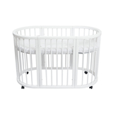 Детская овальная кроватка Twins Oval 10 в 1+ матрас, белый (L110-TO) - Pampik