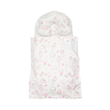 Набір в коляску Twins Кролики: плед, ортопедична подушка, простирадло, рожевий (1499-TMХБ-20Ra) - Pampik