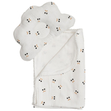 Плед и подушка ортопедическая Twins, муслин маршмелоу, 110х80 см, white/cherry, белый (1411-TMPO-01C) - Pampik