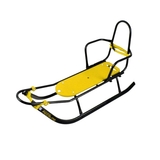 Санки Adbor Piccolino Black Edition зі спинкою, чорний з жовтим (0002-APBE-05) - Pampik