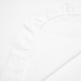 Крыжма-плед Twins, муслин с рюшкой, 100x100 см, белый (1409-КТM-01) - Pampik - 2