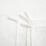 Крижма-плед Twins Pure Flower, батистова з перлинами, 100x100 см, білий (1402-КТP-100/100-202F) - Pampik - 3