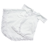 Набір для хрещення Twins: крижма 90x90 см і сукня р.56, сатин, білий (1407-NXD-56-01) - Pampik