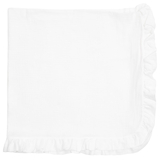 Крыжма-плед Twins, муслин с рюшкой, 100x100 см, белый (1409-КТM-01) - Pampik