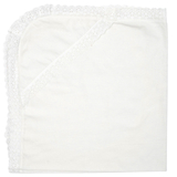 Крыжма Twins, фланель с кружевом, 100x100 см, белый (1406-КТF-100/100-01) - Pampik