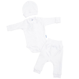 Набір на виписку Twins для хлопчика, 3 предмета, інтерлок, р.56, white, білий (W-190-TХ-56-01) - Pampik