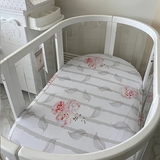 Простирадла на резинці Babyhood Vintage Flower, трикотаж, 2 шт., білий з принтом (37860) - Pampik - 7