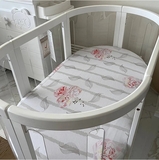 Простирадла на резинці Babyhood Vintage Flower, трикотаж, 2 шт., білий з принтом (37860) - Pampik - 5