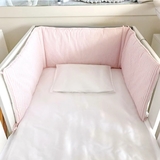 Бортик для кроватки NL Baby 3-сторонний универсальный, 30х180 см, розовый (827+829/28110) - Pampik - 2