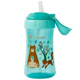 Поїльник-непроливайка Курносики, із силіконовою трубочкою, 320 мл, салатовий (7025 сал) - Pampik - 2