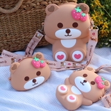 Дитяча силіконова сумочка Bear, 12.5х5х15 см, коричневий - Pampik - 3