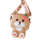 Дитяча силіконова сумочка Bear, 12.5х5х15 см, коричневий - Pampik