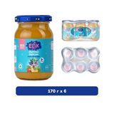 Пюре Elfik Magic з яблук та персиків, без цукру, 1020 г (6 шт. по 170 г) - Pampik