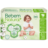 Підгузки на липучках Bebem Natural, 6 (15+ кг), 120 шт. (6 уп. по 20 шт.) - Pampik - 2