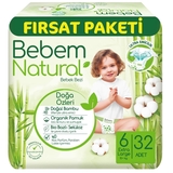 Підгузки на липучках Bebem Natural, 6 (15+ кг), 128 шт. (4 уп. по 32 шт.) - Pampik - 2