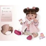 Лялька Munecas De Cuna Дівчинка, з коричневим волоссям, 45 см (43205) - Pampik - 2