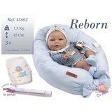 Лялька Munecas De Cuna Reborn Ніно, блакитний одяг, 45 см (45602) - Pampik