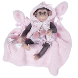 Ігровий набір Munecas De Cuna Мавпочка Росіта з ковдрою, рожевий, 36 см (42949) - Pampik