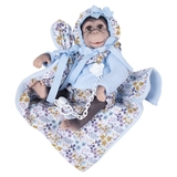 Ігровий набір Munecas De Cuna Мавпочка Зойло з ковдрою, блакитний, 36 см (42970) - Pampik