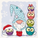 Картина за номерами ArtCraft Гномик із совами 30х30 см (15556-AC) - Pampik