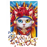 Пазл De.tail Біла кішка у вінку, 1000 елементів (DT1000-06) - Pampik - 3