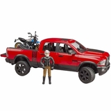 Автомодель Bruder Внедорожник Dodge RAM 2500 с мотоциклом и фигуркой 1:16 (02502) - Pampik