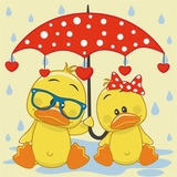 Картина по номерам ArtCraft Утята под зонтиком 30х30 см (15544-AC) - Pampik