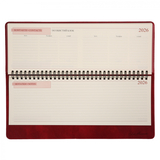 Планінг-щотижневик настільний Leo Planner Persona, датований 2026, 30х14 см, 128 сторінок, бордовий (252656) - Pampik - 3