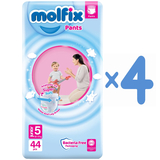 Підгузки-трусики Molfix, 5 (12-17 кг), 176 шт. (4 уп. по 44 шт.) - Pampik