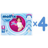 Подгузники-трусики Molfix, 6 (15+ кг), 80 шт. (4 уп. по 20 шт.) - Pampik