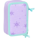 Пенал Safta Frozen, потрійний, з наповненням, 37 предметів, бузковий (412571857) - Pampik - 2