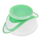Тарелка на присоске Akuku с ложкой, белый-зеленый (A0504) - Pampik - 3