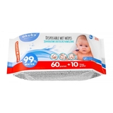 Детские влажные салфетки Akuku, 70 шт. (A0031) - Pampik