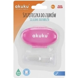 Силіконова зубна щітка і масажер для ясен Akuku, рожевий футляр (A0265) - Pampik - 2