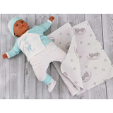 Багаторазова непромокаюча пелюшка Руно Мишка на місяці, жаккард, 70х50 см (МЖ5070) - Pampik - 2