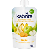 Пюре Kabrita Pouch Банан з печивом, яблучним пюре і козячими вершками, 100 г - Pampik