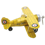 Вінтажна іграшка Bass&Bass Літак, з ключем, 20 см, жовтий (B85455) - Pampik - 2