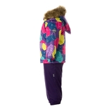 Дитячий зимовий комплект Huppa Avery, куртка та напівкомбінезон, р.92, ліловий з принтом/темно-ліловий (41780030-14753-092) - Pampik - 3