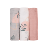 Набор пеленок Lionelo Bamboo Set Leaf, 70х70 см, 3 шт., розовый (LO-BAMBOO SET LEAF) - Pampik - 2