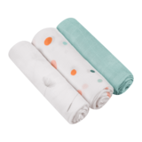 Набор пеленок Lionelo Bamboo Set Dot, 70х70 см, 3 шт., бело-голубой (LO-BAMBOO SET DOT) - Pampik