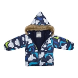 Дитячий зимовий комплект Huppa Avery, куртка та напівкомбінезон, р.74, темно-синій з принтом/темно-синій (41780030-13286-074) - Pampik - 4