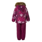Детский зимний комплект Huppa Avery, куртка и полукомбинезон, р.74, бордовый с принтом/бордовый (41780030-14334-074) - Pampik - 2