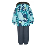 Дитячий зимовий комплект Huppa Avery, куртка та напівкомбінезон, р.86, м'ятний з принтом/сірий (41780030-93426-086) - Pampik - 2